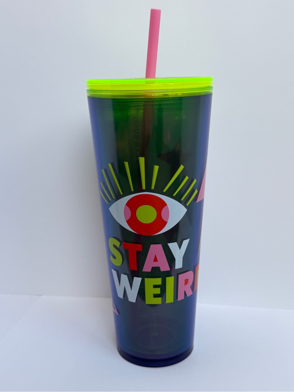 Starbucks Stay Weird Neon Tumbler Cup - Pink & Lime